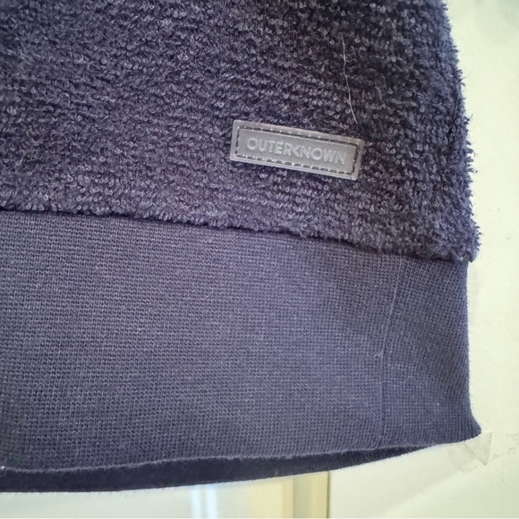 NWT Outerknown Dress Terry Kangaroo Pocket Hoodie Navy Blue Extra Large - Picture 4 of 8